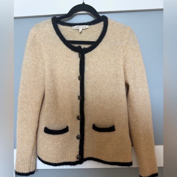 Alexa Chung x Madewell Mohair Cardigan Sweater with Black Trim Medium - Picture 2 of 6